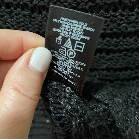 ROBBI & NIKI Sequin Scoop Neck Sweater Black XS/S - Picture 6 of 7